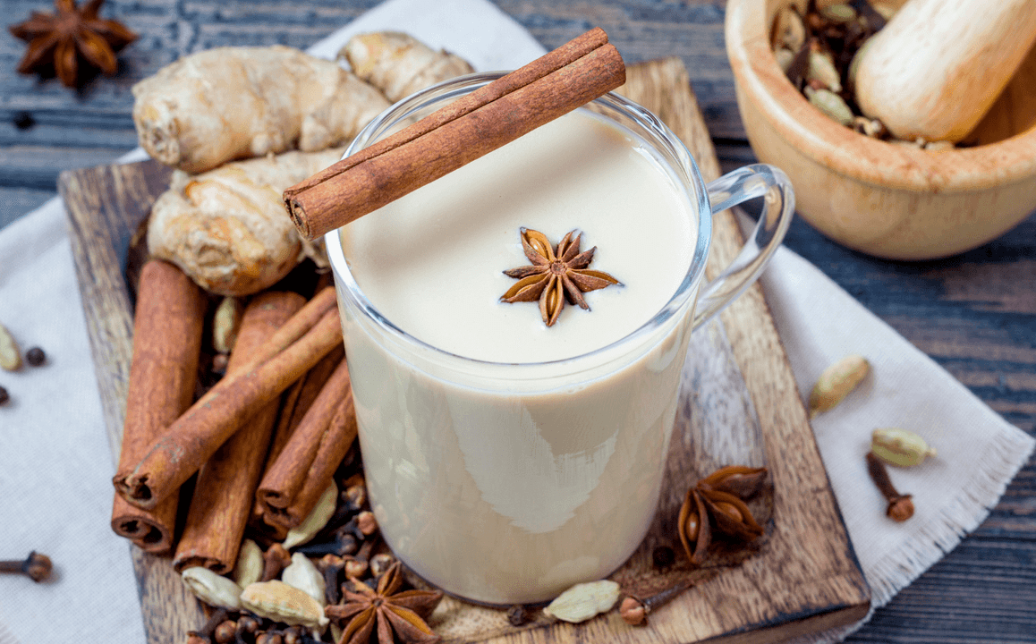 Kefir drink for burning fat with ginger and cinnamon