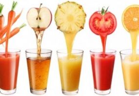 Fruit and vegetable juices for drinking diet